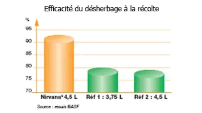 Efficacité du désherbage du pois